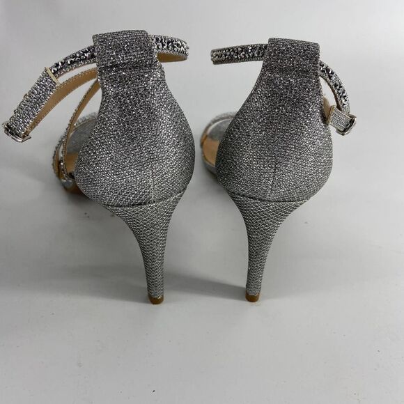 Thalia Sodi Darria Cross Strap Open Toe Heel Silver Pewter New Womens 8.5 - Picture 4 of 6